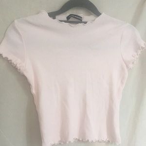 Brand new Brandy Melville pink shirt w ruffles
